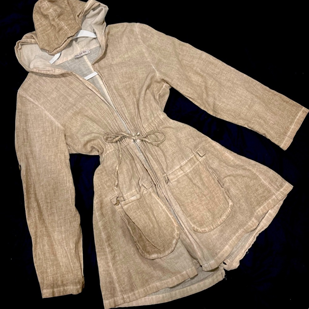 LINEN TURKISH HOODED BLOUSE